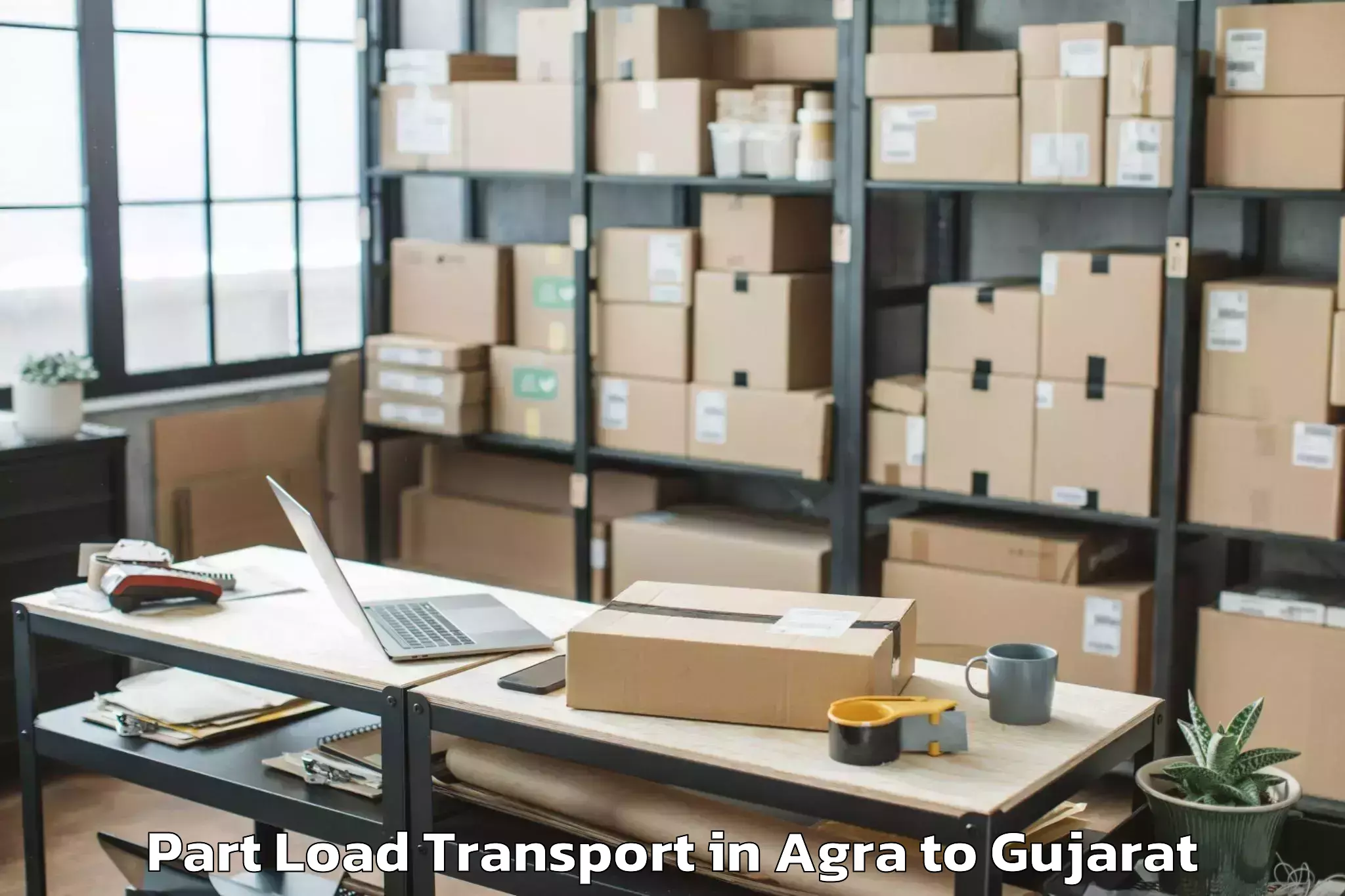 Easy Agra to Indus University Ahmedabad Part Load Transport Booking